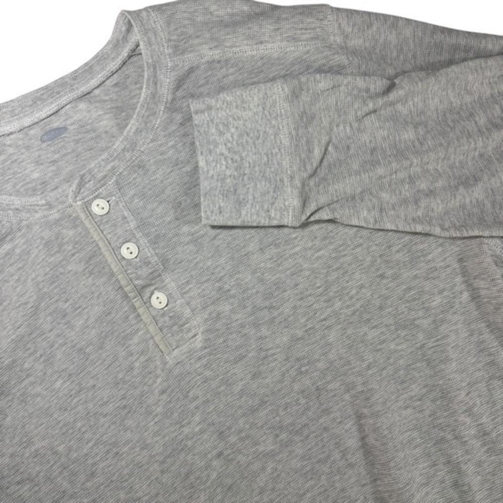 Old Navy Mens Light Gray Long Sleeve Henley Shirt Size XL